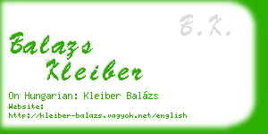 balazs kleiber business card
